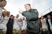 12 December 2009; Ulster Head coach Brian McLaughlin with his players after the game. Heineken Cup Pool 4 Round 3, Ulster v Stade Francais, Ravenhill Park, Belfast, Co. Antrim. Picture credit: Oliver McVeigh / SPORTSFILE