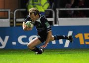 12 December 2009; Shaun Berne, Leinster, scores the third try of the game against  Llanelli Scarlets. Heineken Cup, Pool 6, Round 3, Llanelli Scarlets v Leinster, Parc Y Scarlets, Llanelli, Wales. Picture credit: Matt Browne / SPORTSFILE