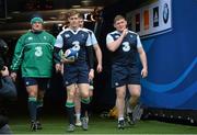12 February 2016; Ireland players, from left, Nathan White, Andrew Trimble and Tadhg Furlong arrive for the captain's run. Ireland Rugby Captain's Run. Stade de France, Saint Denis, Paris, France. Picture credit: Ramsey Cardy / SPORTSFILE