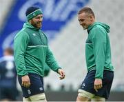 12 February 2016; Ireland's Sean O'Brien, left, and Tommy O'Donnell during the captain's run. Ireland Rugby Captain's Run. Stade de France, Saint Denis, Paris, France. Picture credit: Ramsey Cardy / SPORTSFILE