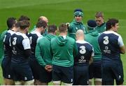 12 February 2016; Ireland's Jonathan Sexton speaks to his team-mates during the captain's run. Ireland Rugby Captain's Run. Stade de France, Saint Denis, Paris, France. Picture credit: Ramsey Cardy / SPORTSFILE