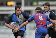 12 February 2016; Jim Sharry, Coláiste Bhride Carnew, is tackled by Eoin SullEvan, Ardee Community School. Anne McInerney Cup, Ardee Community School v Coláiste Bhride Carnew. Donnybrook Stadium, Donnybrook, Dublin. Picture credit: Sam Barnes / SPORTSFILE