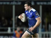 12 February 2016; Cian Kelleher, Leinster, on his way to scoring his first try for Leinster, against Zebre. Guinness PRO12, Round 14, Leinster v Zebre, RDS Arena, Ballsbridge, Dublin. Picture credit: Matt Browne / SPORTSFILE