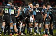 12 February 2016; The Glasgow pack during a break in play. Guinness PRO12, Round 14, Ulster v Glasgow. Kingspan Stadium, Ravenhill Park, Belfast. Picture credit: Oliver McVeigh / SPORTSFILE