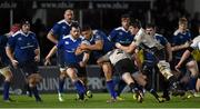 12 February 2016; Adam Byrne, Leinster, is tackled by Oliviero Fabiani, Zebre. Guinness PRO12, Round 14, Leinster v Zebre. RDS Arena, Ballsbridge, Dublin. Picture credit: Stephen McCarthy / SPORTSFILE