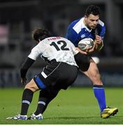 12 February 2016; Ben Te'o, Leinster, is tackled by Matteo Pratichetti, Zebre. Guinness PRO12, Round 14, Leinster v Zebre. RDS Arena, Ballsbridge, Dublin. Picture credit: Stephen McCarthy / SPORTSFILE