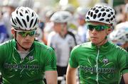 21 August 2009; Ireland National Team riders, Martyn Irvine, left, and Philip Lavery ahead of stage 1 of the Tour of Ireland. 2009 Tour of Ireland - Stage 1, Enniskerry to Waterford. Picture credit: Stephen McCarthy / SPORTSFILE