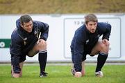15 December 2009; Leinster's Sean O'Brien, right, and John Fogarty during squad training ahead of their Heineken Cup game against Llanelli Scarlets on Saturday. Donnybrook Stadium, Donnybrook, Dublin. Picture credit: Brian Lawless / SPORTSFILE
