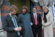 15 December 2009; Pictured at the Memorial Mass in memory of Eunice Kennedy Shriver are left to right, Glen Hansard, Liam O’Maonlai, Tim Shriver, Chairman and CEO of Special Olympics, and Mary Davis, Managing Director of Special Olympics Europe/Eurasia. Memorial Mass in memory of Eunice Kennedy Shriver, University Church, St. Stephen's Green, Dublin. Picture credit: David Maher / SPORTSFILE