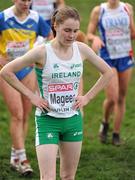 13 December 2009; A disappointed Ciara Mageean, of Ireland, after finishing in 9th place in the Junior Women's Event at the 16th SPAR European Cross Country Championships. Santry Demesne, Santry, Co. Dublin. Picture credit: Brendan Moran / SPORTSFILE