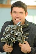 17 December 2009; Padraig Harrington pictured at his home with clubs and equipment which is to be sold in Dundrum Shopping Centre this Saturday to raise funds for GOAL. Rathmichael, Dublin. Picture credit: Pat Murphy / SPORTSFILE