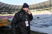 19 December 2009; Derek McGrath, ERC Chief Executive, during a pitch inspection before the match was abandoned. Heineken Cup Pool 4 Round 4, Stade Francais v Ulster, King Baudoun Stadium, Brussels, Belgium. Picture credit: Oliver McVeigh / SPORTSFILE