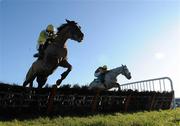 20 December 2009; Mourad, with Ruby Walsh up, lead the eventual winner Chicago Gray, right, with Alain Cawley up, over the last during the Horse and Jockey Hotel Hurdle. Thurles Racecourse, Thurles, Co. Tipperary. Picture credit: Matt Browne / SPORTSFILE