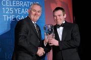 19 December 2009; Andrew Gaul, Carlow, is presented with his Christy Ring Award by Uachtarán CLG Criostóir Ó Cuana. Christy Ring/Nicky Rackard/Lory Meagher Champion 15 & Rounder All-Star Awards 2009, Croke Park, Dublin. Photo by Sportsfile
