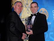 19 December 2009; Greg Gavin, Westmeath, is presented with his Christy Ring Award by Uachtarán CLG Criostóir Ó Cuana. Christy Ring/Nicky Rackard/Lory Meagher Champion 15 & Rounder All-Star Awards 2009, Croke Park, Dublin. Photo by Sportsfile