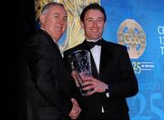 19 December 2009; Eamonn Phelan, London, is presented with his Nicky Rackard Award by Uachtarán CLG Criostóir Ó Cuana. Christy Ring/Nicky Rackard/Lory Meagher Champion 15 & Rounder All-Star Awards 2009, Croke Park, Dublin. Photo by Sportsfile
