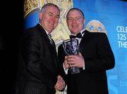 19 December 2009; Jeffrey Bermingham, Wicklow, is presented with his Christy Ring Award by Uachtarán CLG Criostóir Ó Cuana. Christy Ring/Nicky Rackard/Lory Meagher Champion 15 & Rounder All-Star Awards 2009, Croke Park, Dublin. Photo by Sportsfile