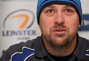 22 December 2009; Leinster's Kurt McQuilkin, defence coach, speaking during a press conference ahead of their Celtic League game against Ulster on Saturday. Leinster Rugby Press Conference, David Lloyd Riverview, Clonskeagh, Dublin. Picture credit: Brian Lawless / SPORTSFILE