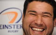 22 December 2009; Leinster's Stan Wright in a jovial mood during a press conference ahead of their Celtic League game against Ulster on Saturday. Leinster Rugby Press Conference, David Lloyd Riverview, Clonskeagh, Dublin. Picture credit: Brian Lawless / SPORTSFILE