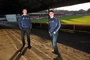 22 December 2009; St Patrick's Athletic's new signings Derek Pender, left, and David McAllister at a media briefing. Richmond Park, Dublin. Picture credit: David Maher / SPORTSFILE