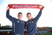 22 December 2009; St Patrick's Athletic's new signings Derek Pender, right, and David McAllister at a media briefing. Richmond Park, Dublin. Picture credit: David Maher / SPORTSFILE