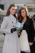 26 December 2009; Lauren Hughes, from Dundrum, left, and Ciara Highland, from Mount Merrion, at the Leopardstown Christmas Festival. Leopardstown Racecourse, Dublin. Picture credit: Pat Murphy / SPORTSFILE