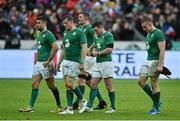 13 February 2016; Dejected Ireland players, from left, Conor Murray, Jamie Heaslip, Donnacha Ryan, Fergus McFadden and Tommy O'Donnell, after the game. RBS Six Nations Rugby Championship, France v Ireland. Stade de France, Saint Denis, Paris, France. Picture credit: Brendan Moran / SPORTSFILE