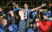 13 February 2016; Michael Darragh Macauley, Ballyboden St Enda's, asks the crowd if they are ready to visit Croke Park on St. Patrick's Day. AIB GAA Football Senior Club Championship, Semi-Final, Ballyboden St Enda's v Clonmel Commercials. O'Moore Park, Portlaoise, Co. Laois. Picture credit: Cody Glenn / SPORTSFILE