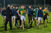 13 February 2016; Ian Fahey, centre, leaves the field dejected after the game with his Clonmel Commercials team-mates. AIB GAA Football Senior Club Championship, Semi-Final, Ballyboden St Enda's v Clonmel Commercials. O'Moore Park, Portlaoise, Co. Laois. Picture credit: Piaras Ó Mídheach / SPORTSFILE