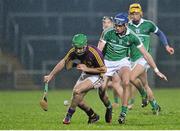 13 February 2016; Shaun Murphy, Wexford, in action against Gavin O Mahony, Limerick. Allianz Hurling League, Division 1B, Round 1, Limerick v Wexford. Gaelic Grounds, Limerick. Picture credit: Sam Barnes / SPORTSFILE