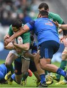 13 February 2016; Jonathan Sexton, Ireland, is tackled by Uini Atonio, France. RBS Six Nations Rugby Championship, France v Ireland. Stade de France, Saint Denis, Paris, France. Picture credit: Ramsey Cardy / SPORTSFILE