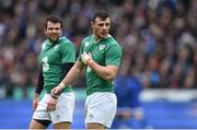 13 February 2016; Robbie Henshaw, right, and Jared Payne, Ireland. RBS Six Nations Rugby Championship, France v Ireland. Stade de France, Saint Denis, Paris, France. Picture credit: Ramsey Cardy / SPORTSFILE