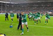 13 February 2016; Ireland's Ian Madigan returns to the substitutes bench following the National Anthems. RBS Six Nations Rugby Championship, France v Ireland. Stade de France, Saint Denis, Paris, France. Picture credit: Ramsey Cardy / SPORTSFILE