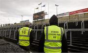 14 February 2016; Stewards stand for the National Anthem before the start of the game. Allianz Hurling League, Division 1B, Round 1, Laois v Kerry. O'Moore Park, Portlaoise, Co. Laois. Photo by Sportsfile