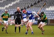 14 February 2016; Ryan Mullaney, Laois, in action against John Egan, Kerry. Allianz Hurling League, Division 1B, Round 1, Laois v Kerry. O'Moore Park, Portlaoise, Co. Laois. Photo by Sportsfile