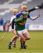 14 February 2016; John Egan, Kerry, in action against Oisin Carroll, Laois. Allianz Hurling League, Division 1B, Round 1, Laois v Kerry. O'Moore Park, Portlaoise, Co. Laois. Photo by Sportsfile