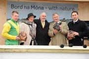 26 December 2009; Winning connections of Sizing Europe, from left, Andrew Lynch, jockey, Ann Potts, owner, Alan Potts, owner, Fergus McArdle, Chairman of Bord na Mona, Henry de Bromhead, trainer, after the Bord na Mona - with Nature Novice Steeplechase. Leopardstown Racecourse, Dublin. Picture credit: Pat Murphy / SPORTSFILE