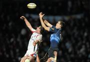 26 December 2009; Devin Toner, Leinster, and Ed O'Donoghue, Ulster, contest a lineout ball. Celtic League, Leinster v Ulster, RDS, Dublin. Picture credit: David Maher / SPORTSFILE