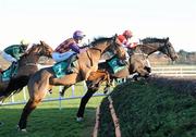27 December 2009; Golden Silver, 3, with Paul Townend up, lead second place Tranquil Sea, 7, with Andrew McNamara up, and Carthalawn, 1, with Niall Madden up, over the first on their way to winning the Paddy Power Dial-A-Bet  Steeplechase. Leopardstown Christmas Racing Festival 2009, Leopardstown Racecourse, Dublin. Picture credit: Matt Browne / SPORTSFILE