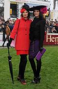 28 December 2009; Best Dressed Lady Martha Lynn from Roscommon and Andrea Roche, right, at the races. Leopardstown Christmas Racing Festival 2009, Leopardstown Racecourse, Dublin. Photo by Sportsfile