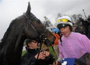 29 December 2009; Winning jockey Davy Russell with his mount Solwhit after winning the Leopardstown Golf Centre December Festival Hurdle. Leopardstown Christmas Racing Festival 2009, Leopardstown Racecourse, Dublin. Picture credit: Brian Lawless / SPORTSFILE