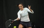 31 December 2009; Rachael Dillon in action against Amy Bowtell. Ladies Singles Final, Rachael Dillon v Amy Bowtell, Babolat Irish National Indoor Tennis Championship Finals 2009, David Lloyd Riverview, Clonskeagh, Dublin. Picture credit: Pat Murphy / SPORTSFILE