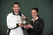 31 December 2009; Babolat Irish National Indoor Tennis Champions Rachael Dillon and Barry King. Babolat Irish National Indoor Tennis Championship Finals 2009, David Lloyd Riverview, Clonskeagh, Dublin. Picture credit: Pat Murphy / SPORTSFILE