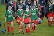 13 December 2009; St. Anne's Dunhill players show their disappointment after the match. All-Ireland Junior Camogie Club Championship Final Replay, Lavey, Derry, v St. Anne's Dunhill, Waterford, Donaghmore, Ashbourne, Co. Meath. Picture credit: Brian Lawless / SPORTSFILE  *** Local Caption ***