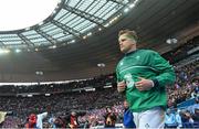 13 February 2016; Ireland's Jamie Heaslip runs out ahead of the game. RBS Six Nations Rugby Championship, France v Ireland. Stade de France, Saint Denis, Paris, France. Picture credit: Ramsey Cardy / SPORTSFILE