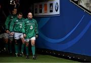13 February 2016; Ireland captain Rory Best leads his side out ahead of the game. RBS Six Nations Rugby Championship, France v Ireland. Stade de France, Saint Denis, Paris, France. Picture credit: Brendan Moran / SPORTSFILE