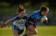 14 February 2016; Amy Ring, Dublin, in action against Rachel McKenna, Monaghan.  Lidl Ladies Football National League, Division 1,  Monaghan v Dublin. Emyvale, Co. Monaghan. Picture credit: Oliver McVeigh / SPORTSFILE