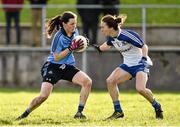 14 February 2016; Lyndsey Davey, Dublin, in action against Sharon Courtney, Monaghan.  Lidl Ladies Football National League, Division 1,  Monaghan v Dublin. Emyvale, Co. Monaghan. Picture credit: Oliver McVeigh / SPORTSFILE