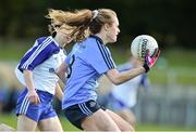 14 February 2016; Amy Connolly, Dublin, in action against Cora Courtney, Monaghan.  Lidl Ladies Football National League, Division 1,  Monaghan v Dublin. Emyvale, Co. Monaghan. Picture credit: Oliver McVeigh / SPORTSFILE