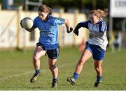 14 February 2016; Noelle Healy, Dublin, in action against Aoife McAnsepie, Monaghan.  Lidl Ladies Football National League, Division 1,  Monaghan v Dublin. Emyvale, Co. Monaghan. Picture credit: Oliver McVeigh / SPORTSFILE